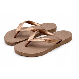 HAVAIANAS KLAPKI JAPONKI Z GUMOWYM PASKIEM ZŁOTE DZIECIĘCE