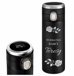 Kubek termiczny termos czarny z wyświetlaczem LED
