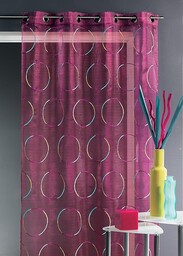 HomeMaison. com hm69807210 zasłona organza haftowana poliester czarna