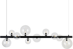 Kulista wisząca lampa BUBBLES AZ5866+AZ5872 Azzardo czarna przezroczysta