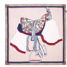 Jedwabna apaszka wzorzysta beżowa