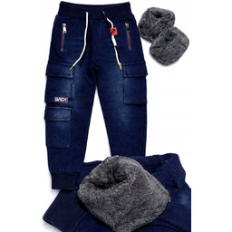 Spodnie Ocieplane Futerkiem Bojówki (134 140 146 152