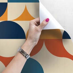 Tapeta Samoprzylepna Retro Kółka 100x244cm