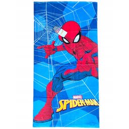 Ręcznik plażowy 70x140 Spiderman niebieski bawełniany 320g/m2