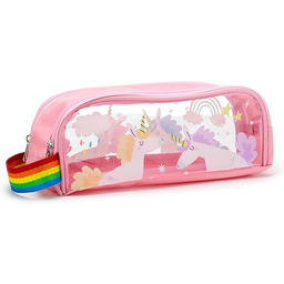 Puckator Przezroczysty piórnik - Magiczny Jednorożec, Różowy, Pudełko