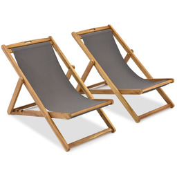 Komplet dwóch leżaków drewnianych Surat Garden Point