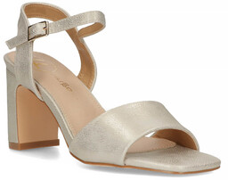 Sandały damskie na słupku złote Filippo 4500-39