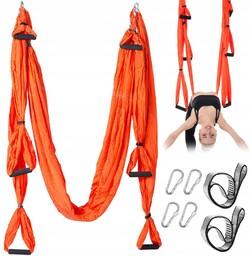 Szarfa Akrobatyczna Chusta Aerial Silk Wielofunkcyjna 220cm Pomarańczowy