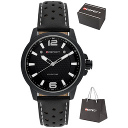 Zegarek Perfect W146-07 męski perforowany pasek 44 mm