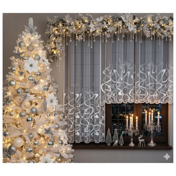 Firana z taśmą białe firany Haft Kalisz balkon