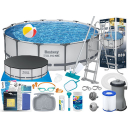 Basen Bestway 427x107 Ogrodowy Stelażowy 56950 19w1