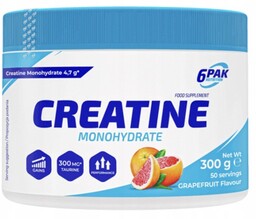 6Pak Creatine Monohydrate 300G Kreatyna Grejpfrut