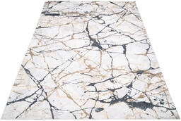 Profeos Beżowy marmurowy dywan do salonu glamour B3-Z96