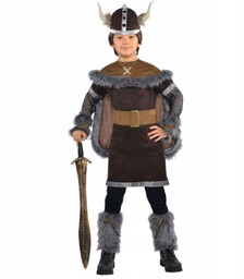Strój Wikinga wojownik wiking hełm z rogami kostium