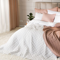 Markizeta Narzuta dekoracyjna z falbaną 170x210 011 biała