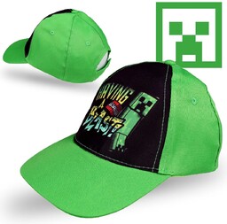Minecraft Zielona chłopięca czapka z daszkiem, dla chłopca