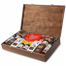 Zestaw prezentowy duża skrzynka 22 produkty herbata kawa