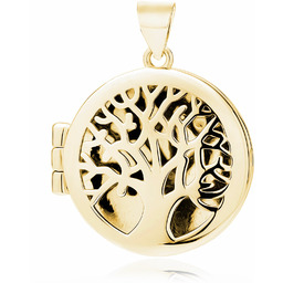 Delikatny pozłacany srebrny otwierany okrągły wisiorek puzderko sekretnik