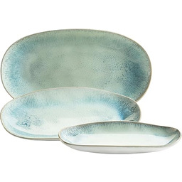 Mäser Zestaw talerzy do serwowania, kamionka Frozen Green,