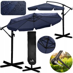 Parasol ogrodowy duży składany z wysięgnikiem pokrowiec 8