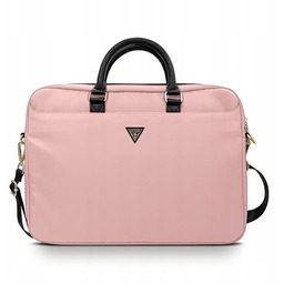Guess Torba na laptop 16" różowy/pink Nylon Triangle