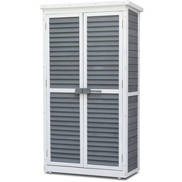 Szafa ogrodowa drewniana Fingal szara Garden Point