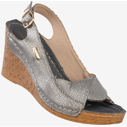 Sandały Na Koturnie Damskie Ekoskóra Buty Jezzi Niebieskie