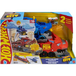 Hot Wheels Zestaw pojazdów City Transporter podwójny smok