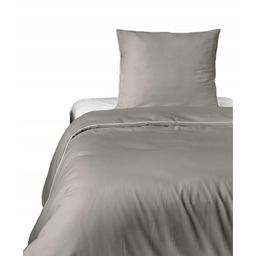 Pościel satynowa 140x200 beżowa z lamówką z jedną