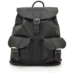 Skórzany duży miejski damski plecak z kieszeniami