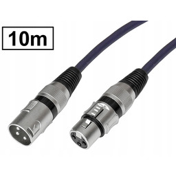 Kabel przedłużacz Xlr/cannon 3P/wtyk-XLR/CANNON 3P/gniazdo Hq Vitalco 10m
