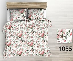 Karo Pościel z kory 160x200 biała peonia bordowa