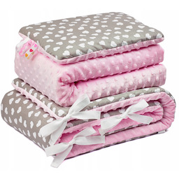 Ochraniacz Kocyk Kołderka Poduszka Minky Komplet