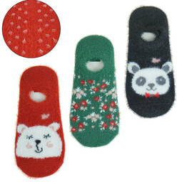 Moraj Kolorowe Ocieplane Skarpetki Damskie Z ABS 3