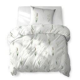 Detexpol Pościel bawełniana 140x200 biała w trawy