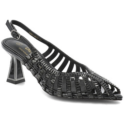 S.Barski Sandały damskie, cholewka ze skóry naturalnej