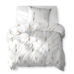 Detexpol Pościel bawełniana 140x200 biała w trawy