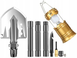 Saperka Łopata Narzędzie 12w1 +Mocna Lampka Led