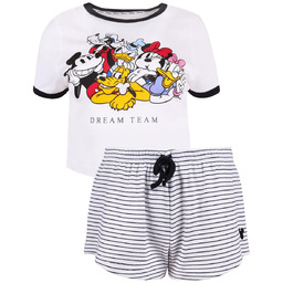 Biało-czarna, damska piżama w paski Myszka Mickey DISNEY,