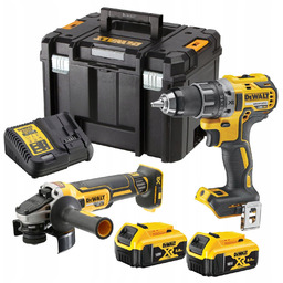 Dewalt Zestaw wkrętarka DCD796P2 szlifierka DCG405 2xAKU