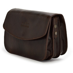 Zgrabna mała klasyczna skórzana damska listonoszka