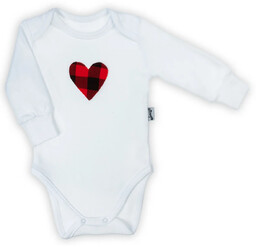Body bawełniane niemowlęce z długim rękawem z sercem