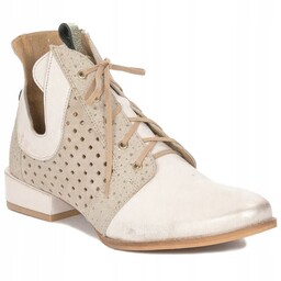 Maciejka 05541-25 botki trzewiki damskie złote płaski obcas