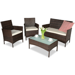 Zestaw technorattanowy Calabria brąz Garden Point