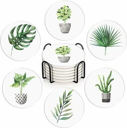 Britimes Zestaw 6 podstawek na napoje chłonne zielone