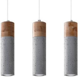 Sollux Skandynawska lampa wisząca SL.0967 3-punktowa beton drewno