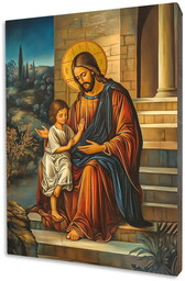 Ikona Jezus z Dziewczynką - Doskonały Prezent