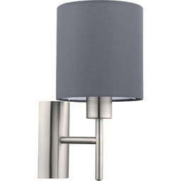 EGLO Kinkiet PASTERI, 1-ogniskowa lampa tekstylna, materiał: stal,