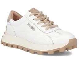 Skórzane półbuty sneakersy na platformie białe Filippo DP7498