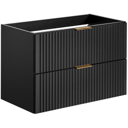 Szafka pod umywalkę 80 cm czarna ryflowana Adel